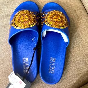 Men’s Versace Slide Royal Blue / Gold
